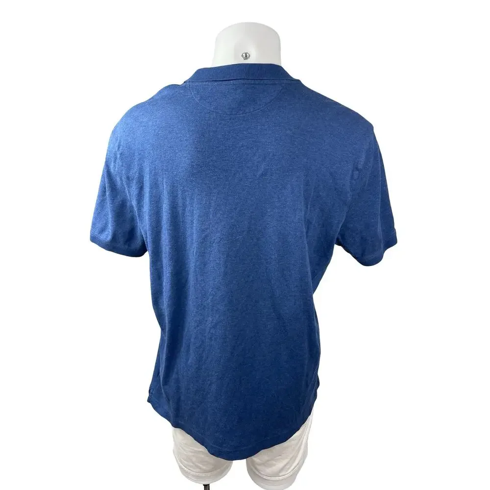 Banana Republic Luxury Touch Men's Blue Short Sleeve Golf Polo Shirt Top Size XL